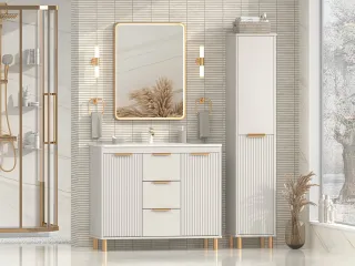 Шкаф - пенал Brevita Risacca Crema 35 см  RIS-05035-034П серый